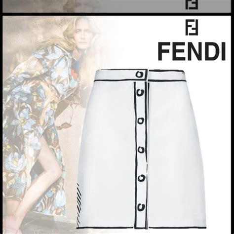 fendi leather skirt|fendi denim skirt.